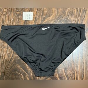 NEW Nike Women Black Swimwear Bottom with White Swoosh Detail Medium